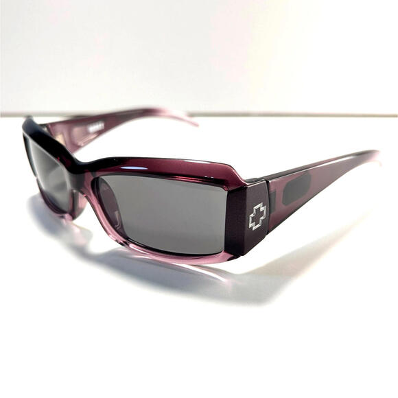 Spy Optic + F3 Abbey Translucent Purple Sunglasses Purple Lens Square Eyewear - Picture 1 of 13